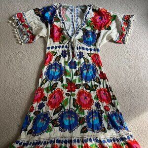 FARM Rio V-Neck Cut-Out Dress - Size PP (small)